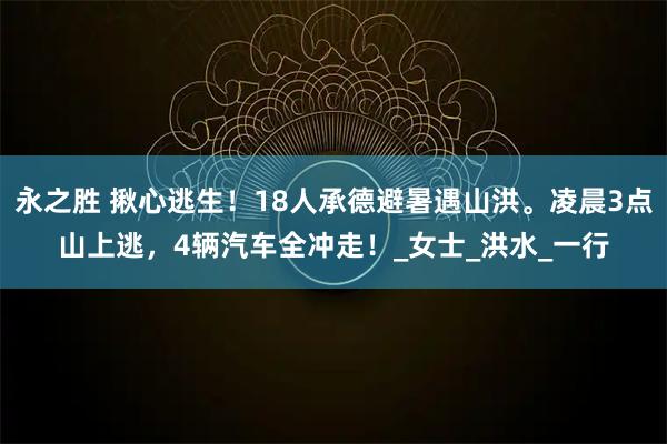 永之胜 揪心逃生！18人承德避暑遇山洪。凌晨3点山上逃，4辆汽车全冲走！_女士_洪水_一行